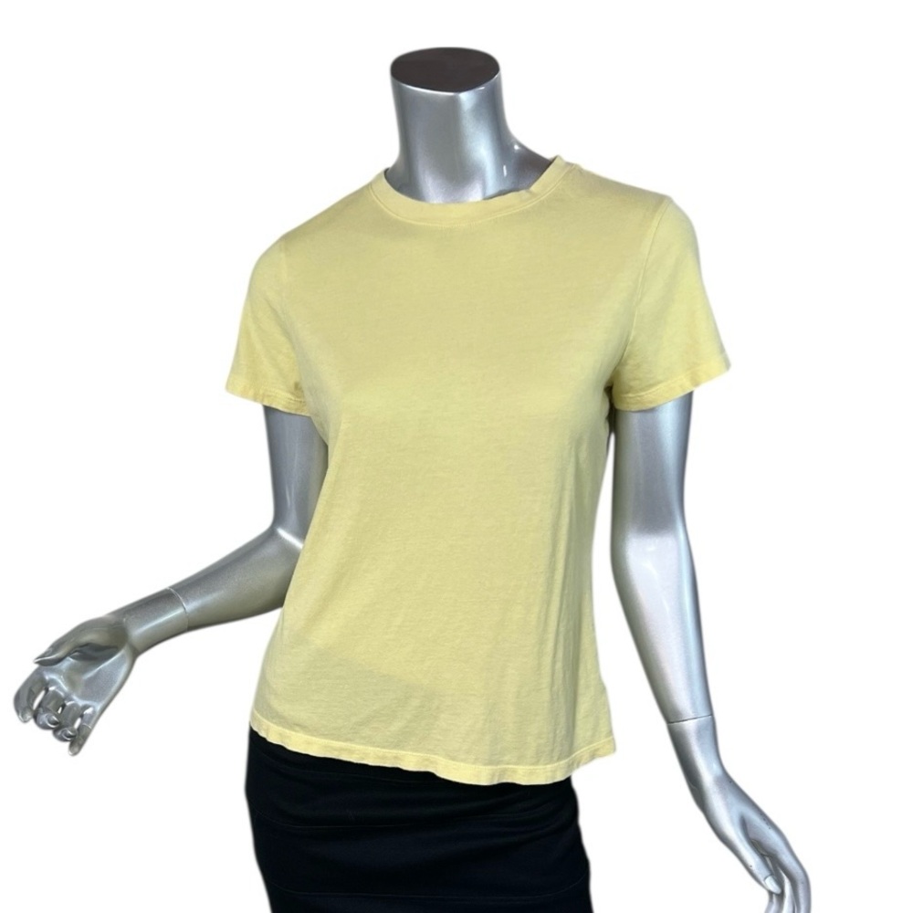 A New Day Women’s Small Light Yellow Crew Neck Cotton Blend Tee T Shirt